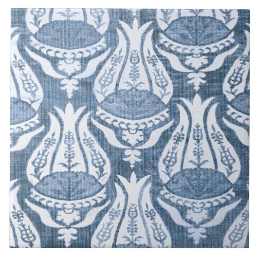 Carreau William Morris Bleu Motif Floral Classique (Devant)