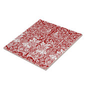 Carreau William Morris Brother Rabbit Rouge et blanc (Côté)