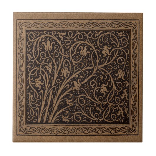 Carreau William Morris Campion Cuir Damassé (Devant)