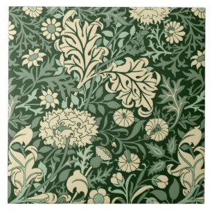 Carreau William Morris "Cherwell" dans Forest Green
