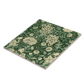 Carreau William Morris "Cherwell" dans Forest Green (Côté)