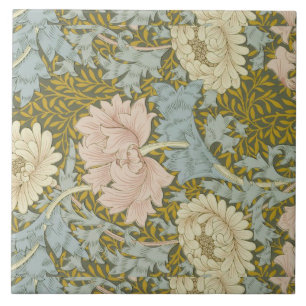 Carreau William Morris Chrysanthème Floral rose Vintage