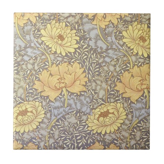 Carreau William Morris Chrysanthemum Fleurs maman (Devant)