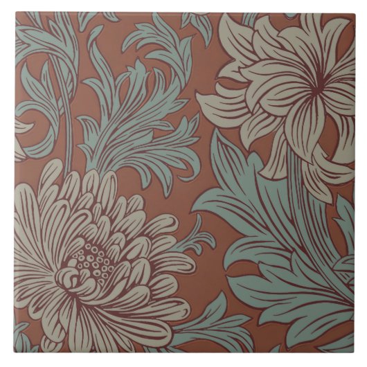 Carreau William Morris Chrysanthemum Motif Carrelage en cé (Devant)