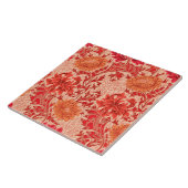 Carreau William Morris Chrysanthemums, Coral Orange (Côté)