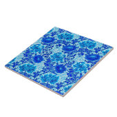 Carreau William Morris Chrysanthemums Nuances de Denim Blu (Côté)