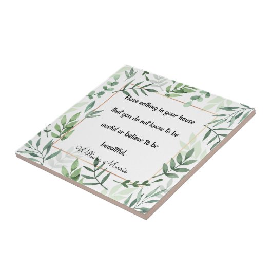 Carreau William Morris, citant, N'Avez Rien... (Côté)