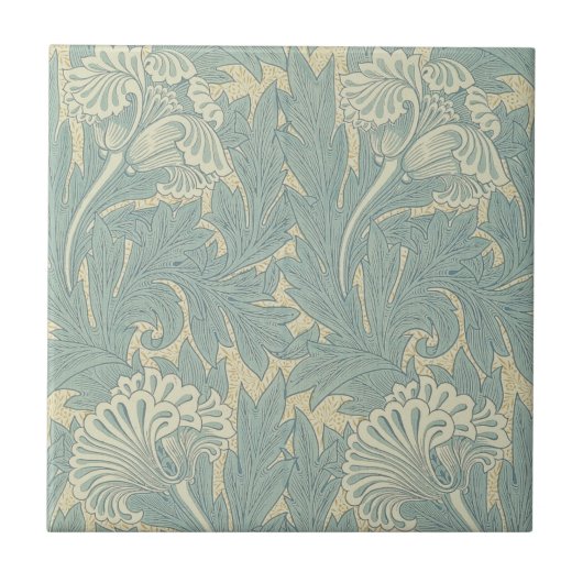 Carreau William Morris Classique Tulipe Bleu Floral (Devant)
