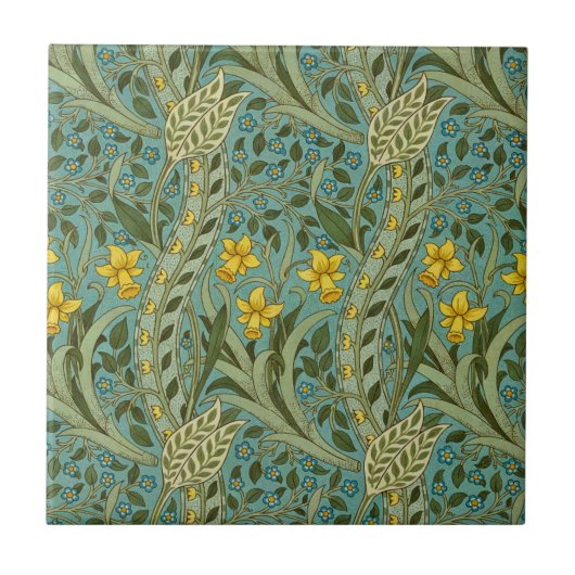 Carreau William Morris Daffodil Motif Floral Classique (Devant)