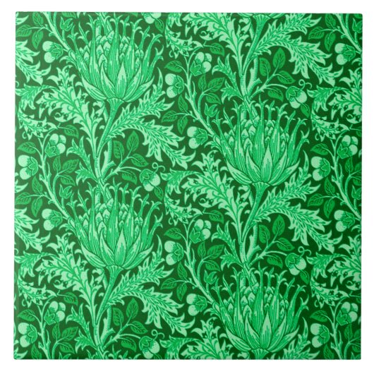 Carreau William Morris Damask, Emerald Green (Devant)