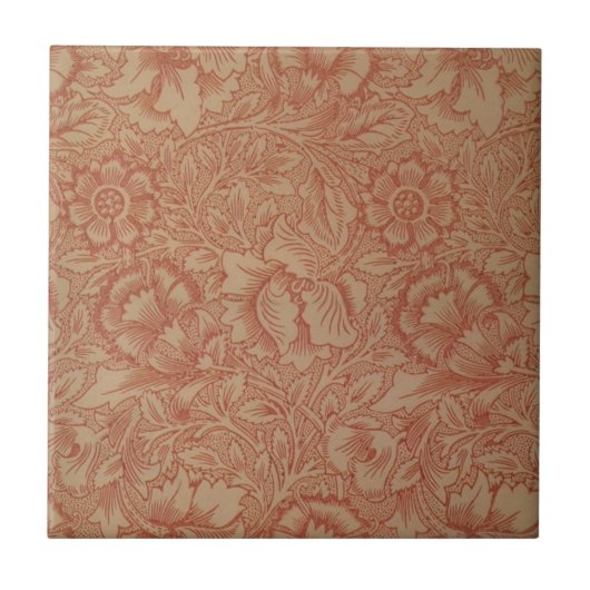 Carreau William Morris Fleur de pavot rose Floral (Devant)