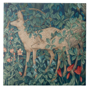 Carreau William Morris Forest Deer Floral