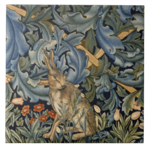 Carreau William Morris Forest Rabbit Floral Art Nouveau