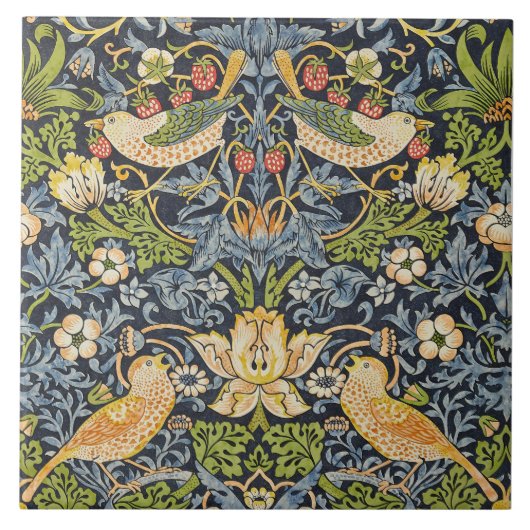 Carreau William Morris - Fraise Thief Motif Floral (Devant)