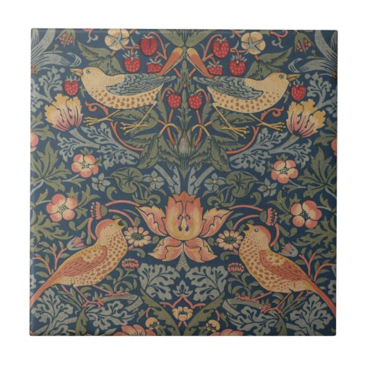 Carreau William Morris Fraise Voleurs Oiseaux (Devant)