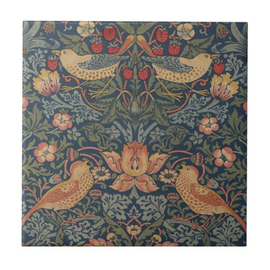 Carreau William Morris Fraise Voleurs Oiseaux (Devant)