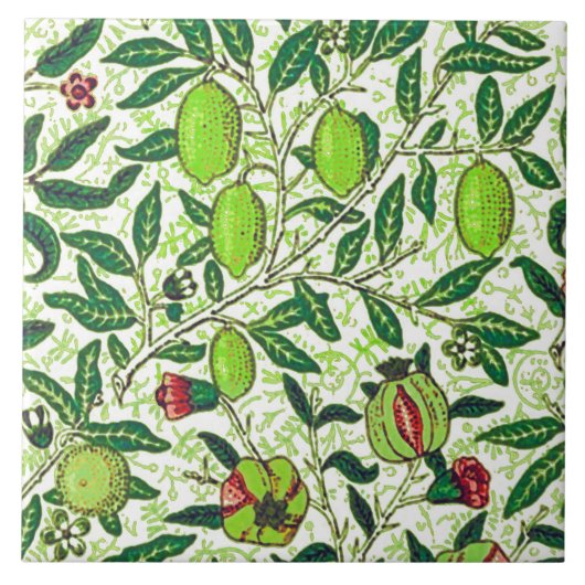 Carreau William Morris Fruit exotique, Vert citron vert (Devant)