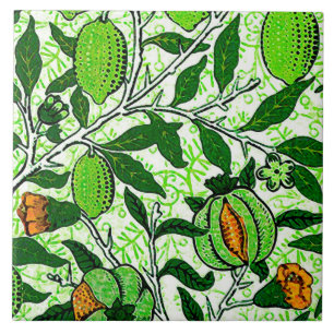 Carreau William Morris Fruits exotiques, Lime Green et Cor