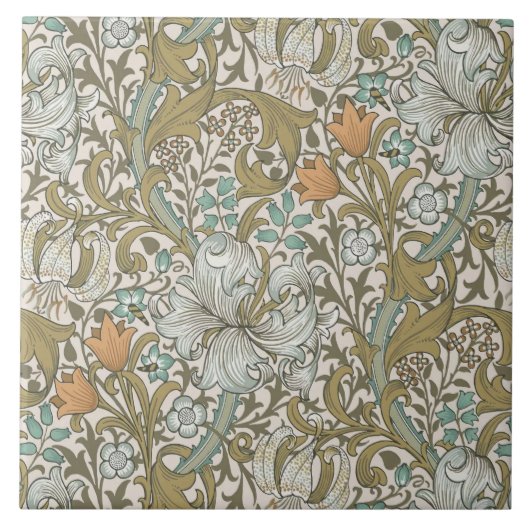 Carreau William Morris Golden Lily Blue Gold Classic (Devant)