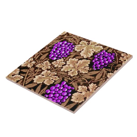 Carreau William Morris Grapevine, Brown et violet (Côté)