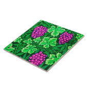 Carreau William Morris Grapevine, Magenta et Green (Côté)