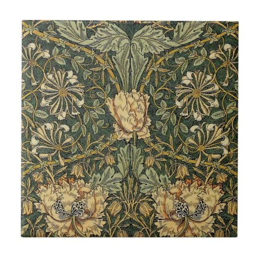 Carreau William Morris Honeysuckle Vert Floral (Devant)