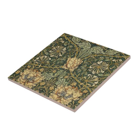 Carreau William Morris Honeysuckle Vert Floral (Côté)