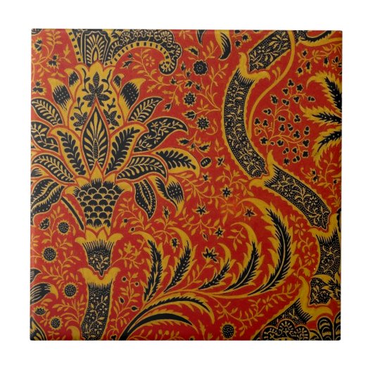 Carreau William Morris India Rouge Floral Vintage Classiqu (Devant)