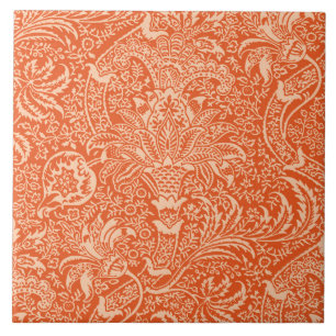 Carreau William Morris Indian, Coral Orange et Peach