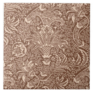 Carreau William Morris Indian, Taupe Tan et Beige