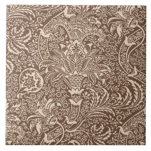 Carreau William Morris Indian, Taupe Tan et Beige (Devant)