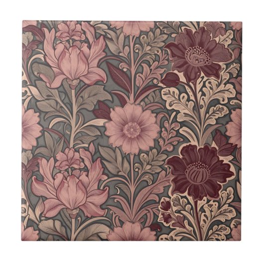 Carreau William Morris Inspired Floral Pattern (Devant)