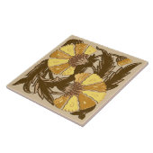 Carreau William Morris Jacobean, or de moutarde et brun (Côté)