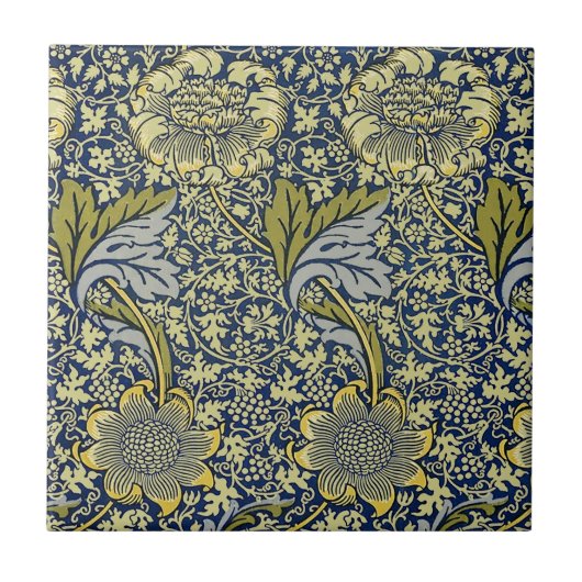 Carreau William Morris Kennet Fond d'écran Floral Bleu (Devant)