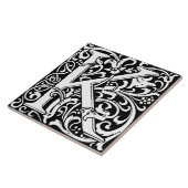 Carreau William Morris Lettre monogramme Art nouveau K (Côté)