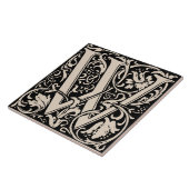 Carreau William Morris Lettre monogramme Art nouveau W (Côté)