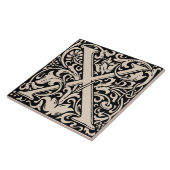 Carreau William Morris Lettre monogramme Art nouveau X (Côté)