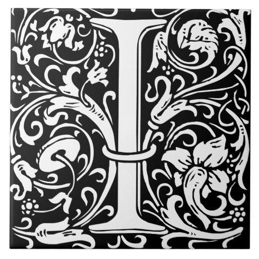 Carreau William Morris Lettre monogramme I Art nouveau (Devant)