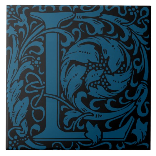 Carreau William Morris Lettre monogramme L (Devant)