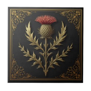 Carreau William Morris motif floral écossais vintage