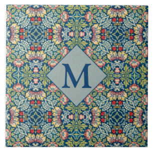 Carreau William Morris Motif géométrique monographique