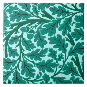 Carreau William Morris Oak Feuilles, Turquoise & Aqua
