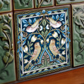 Carreau William Morris Oiseaux et tulipes Art Nouveau