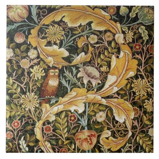 Carreau William Morris Owl et Acanthus (Devant)