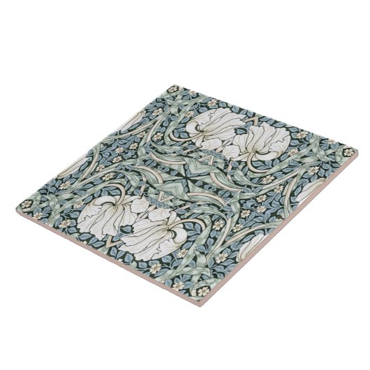 Carreau William Morris Pimpernel Blue Intricate Pattern  (Côté)