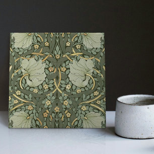 Carreau William Morris Pimpernel Motif Vintage Céramique T
