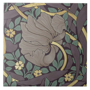 Carreau William Morris Pimpernel Motif Vintage Céramique T