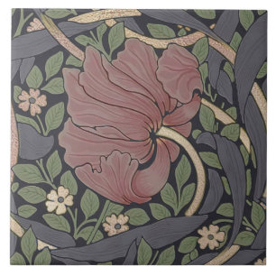 Carreau William Morris Pimpernel Motif Vintage en céramiqu