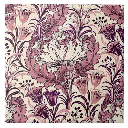 Carreau William Morris Rose Gold Cream Motif Floral (Devant)