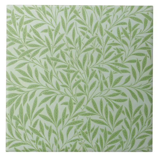Carreau William Morris Saule Fleur Classique Vert (Devant)